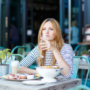 Girl having lunch